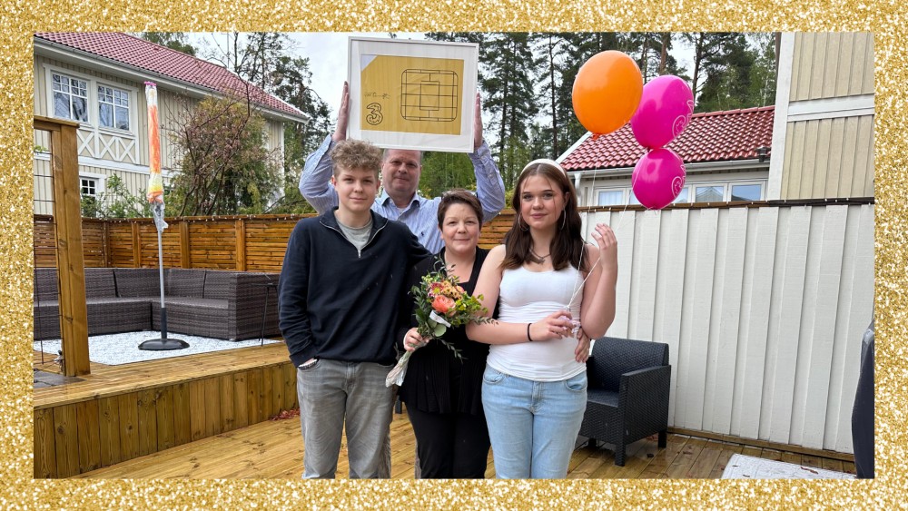 Familjen Niklasson är Tres trognaste kunder – firas med 20 år gratis mobilabonnemang Familjen Niklasson är Tres trognaste kunder – firas med 20 år gratis mobilabonnemang