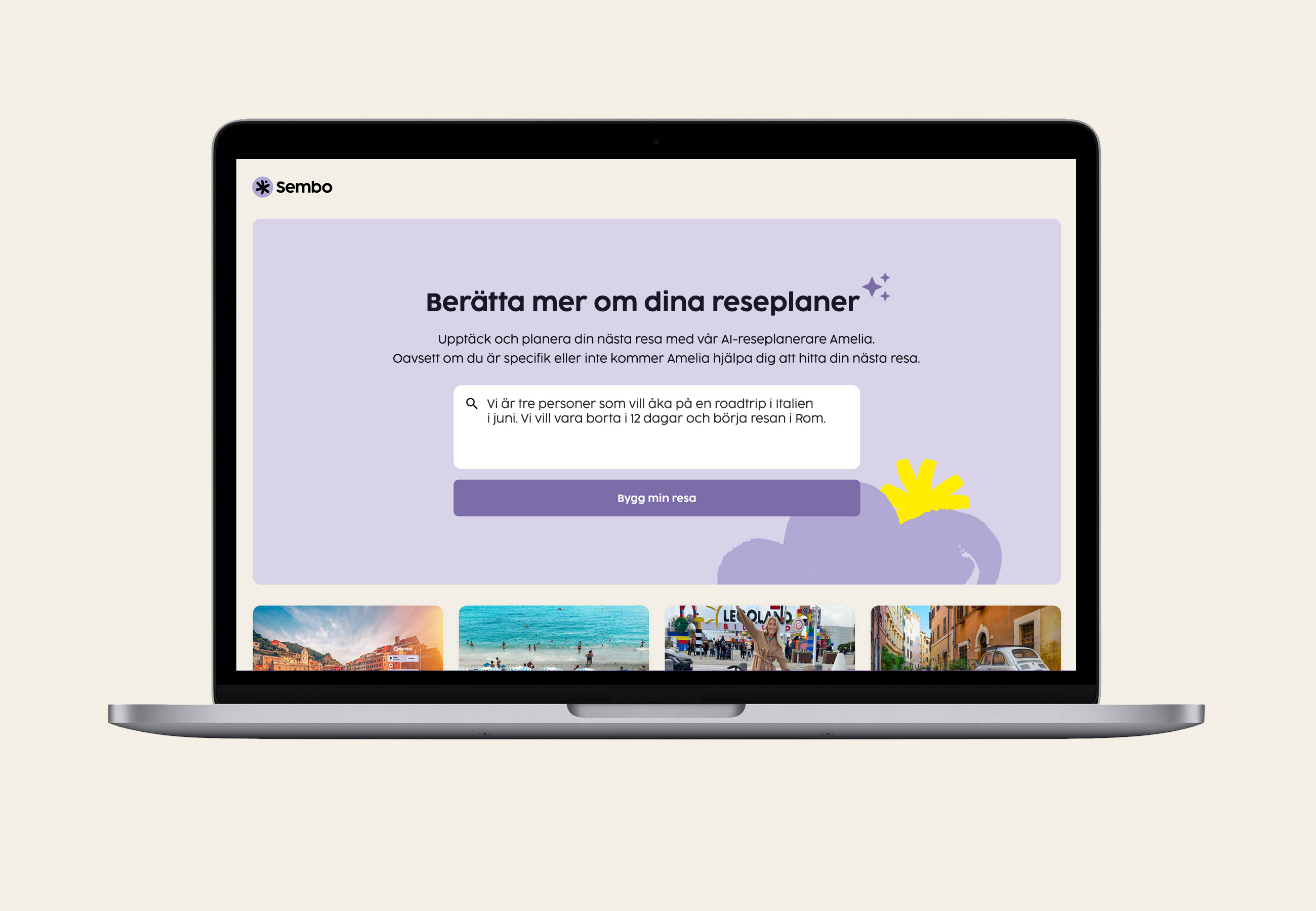 Sembo lanserar AI-assistent för planering och bokning av flerstoppsresor i ett och samma flöde — tar världsledningen i AI-utvecklingen inom resor Sembo lanserar AI-assistent för planering och bokning av flerstoppsresor i ett och samma flöde — tar världsledningen i AI-utvecklingen inom resor